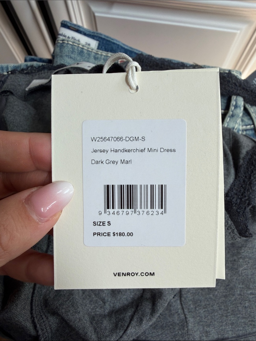 Venroy Charcoal Grey Lace-Trim Asymmetrical Tank Dress - Picture 2 of 7